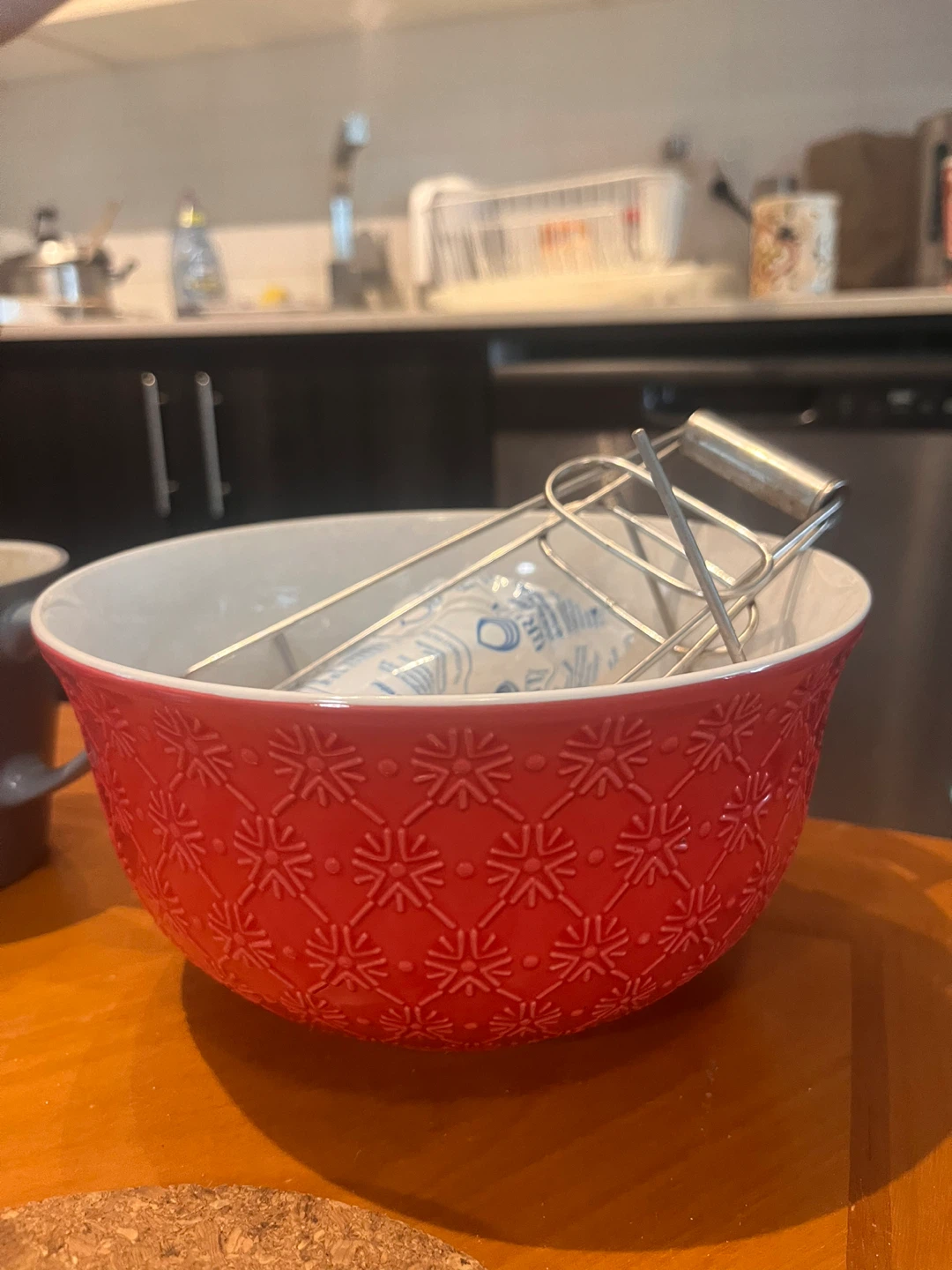 Red Embossed Mixing Bowl - photo 2