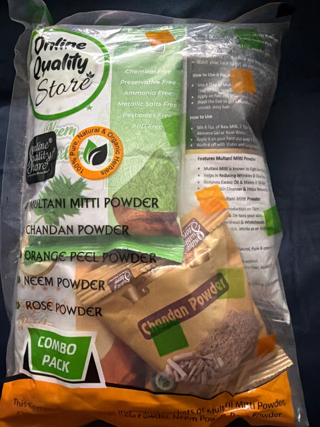 Combo Packs- Mitti, Chandan, Neem, Orange Peel, Rose Powders