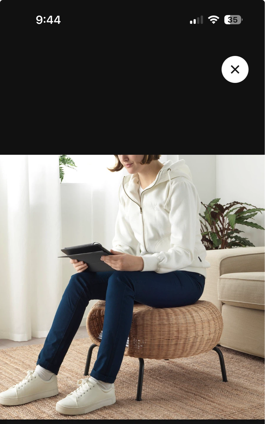 IKEA Gamehult - rattan/anthracite stool - photo 4