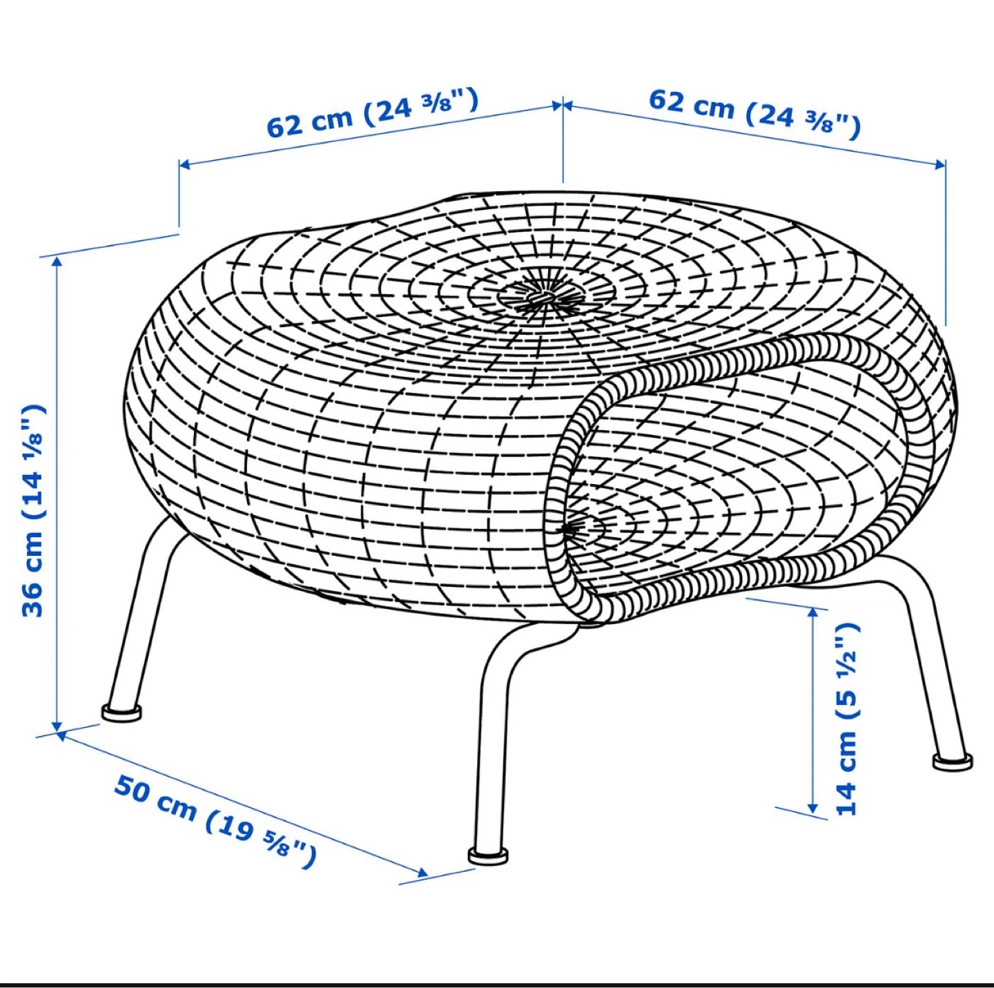 IKEA Gamehult - rattan/anthracite stool - photo 3