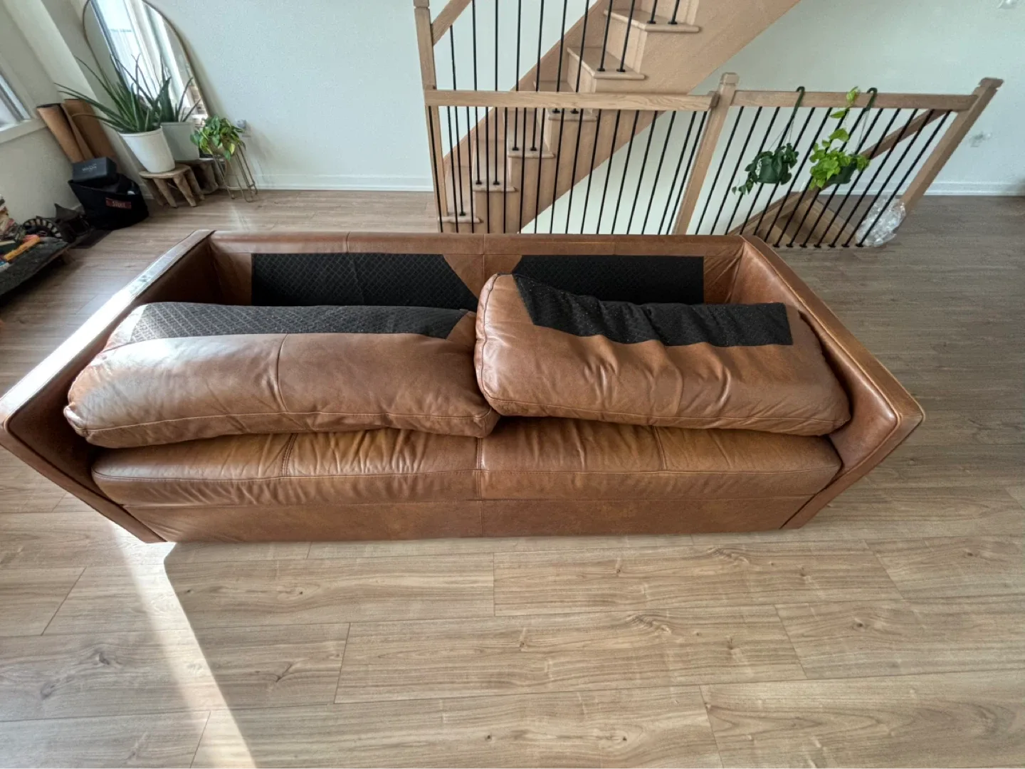 Brown Leather Sofa - photo 4