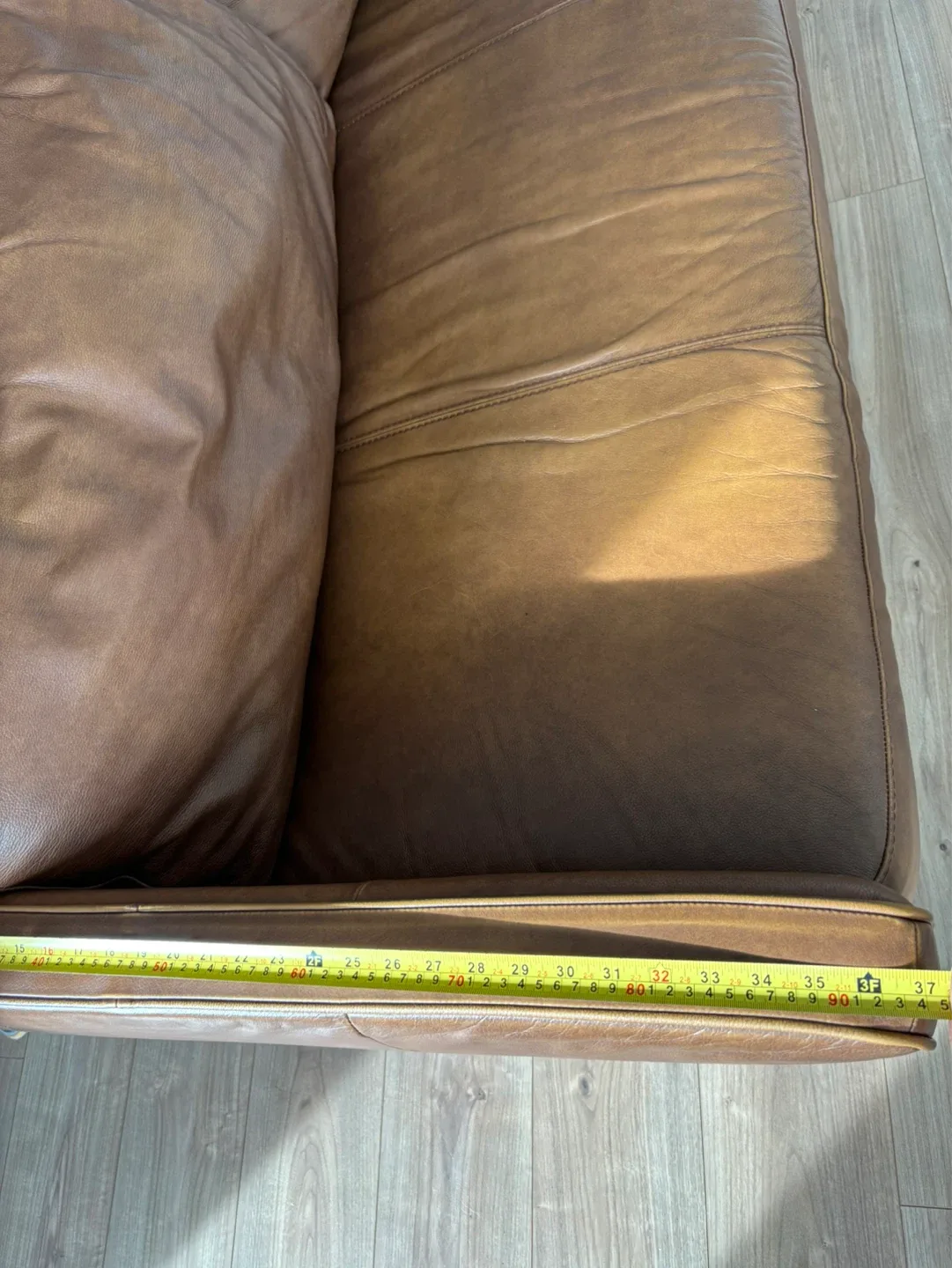 Brown Leather Sofa - photo 5
