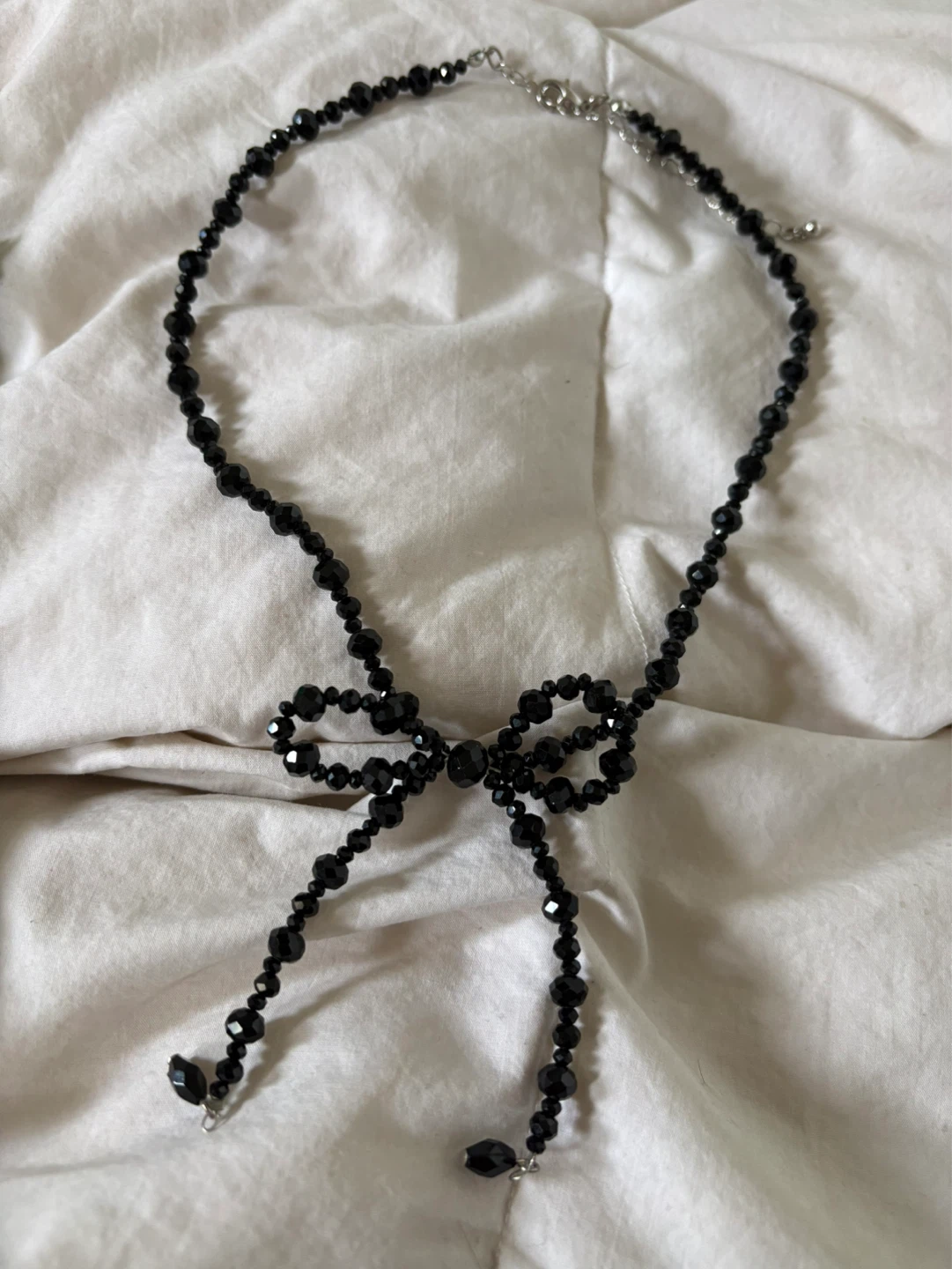 Black Beaded Bow Necklace from urban outfitters - photo 2
