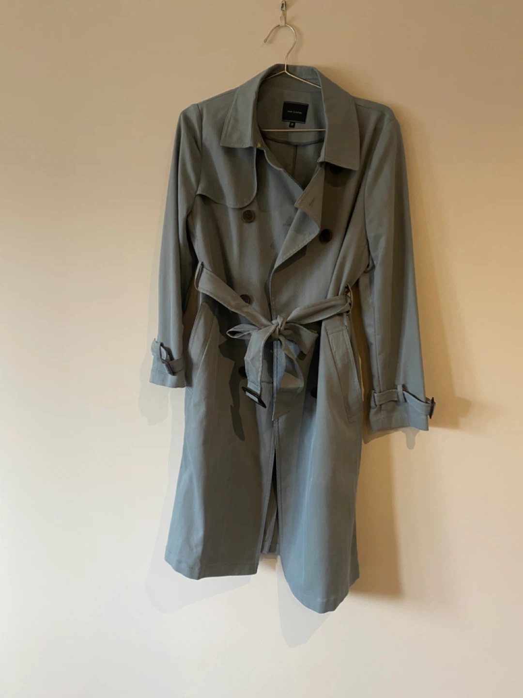 Light Blue Double-Breasted Trench Coat - photo 2