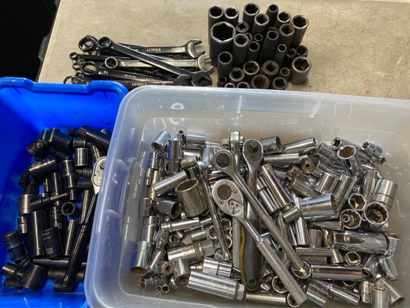 Mechanics tool lot sockets ratchets