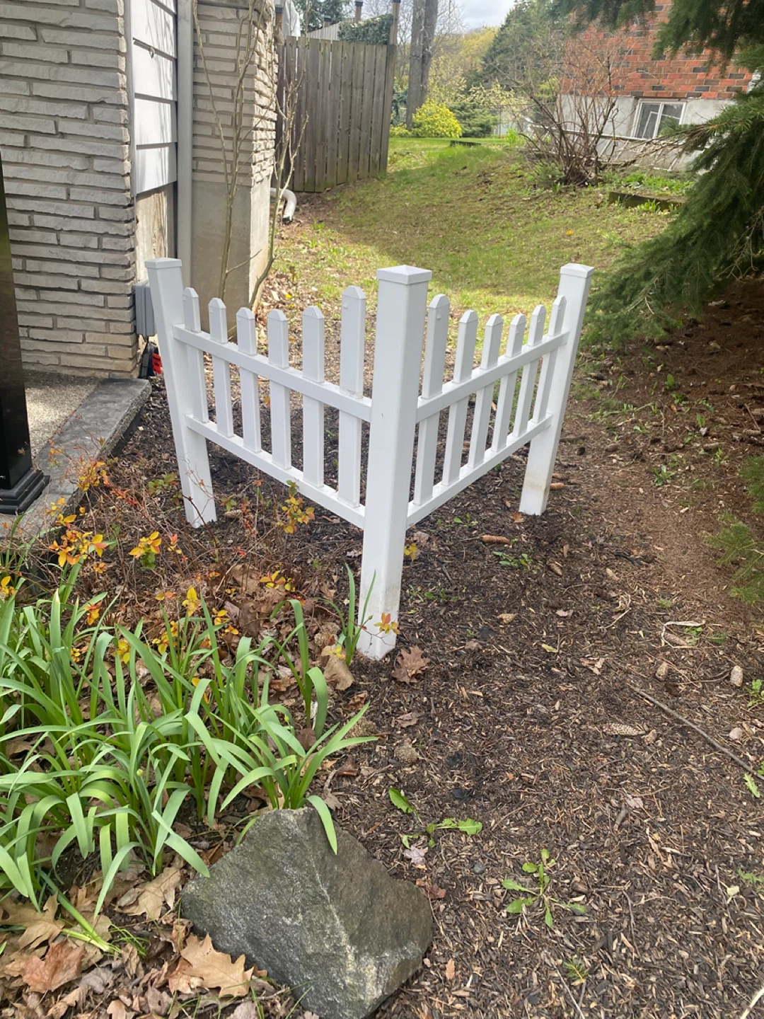 White Picket Garden Fence Section