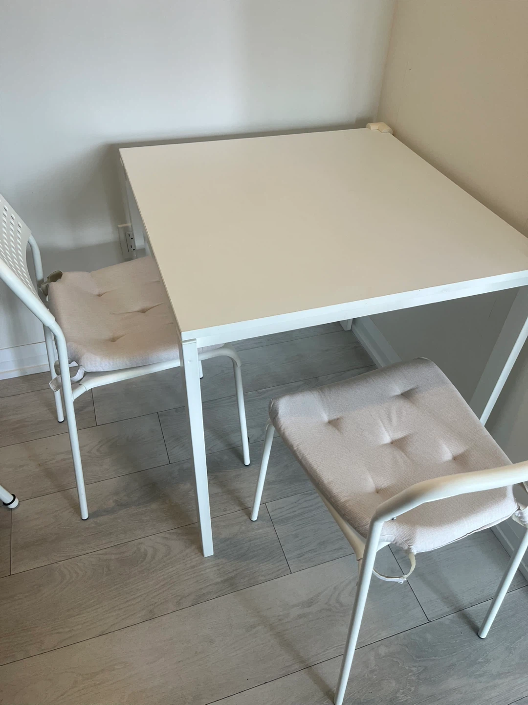 Ikea Square Dining Table with Two Chairs