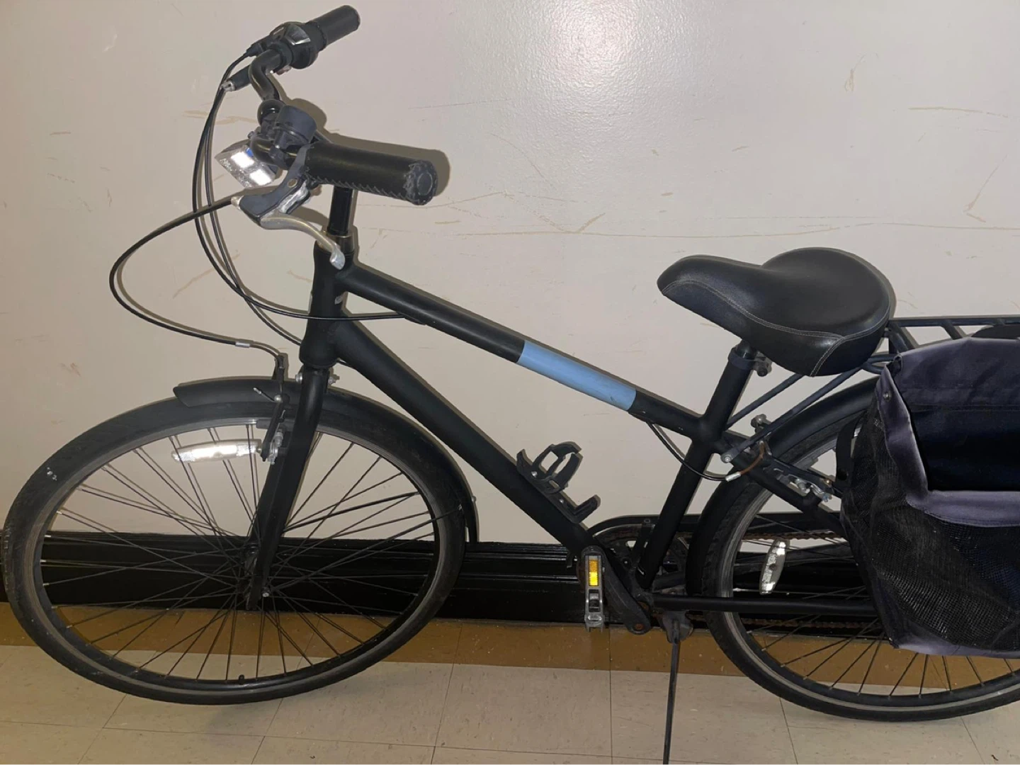 Black Cruiser Bicycle with Rear Basket