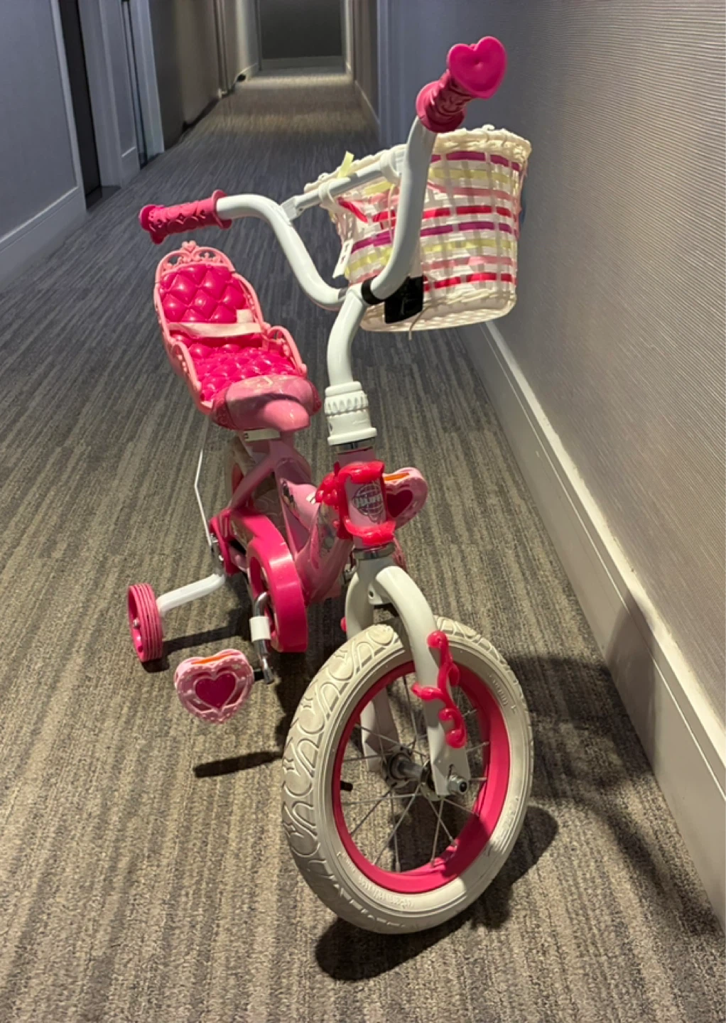 Pink Princess Child's Bicycle w. Basket and Doll Seat - photo 2