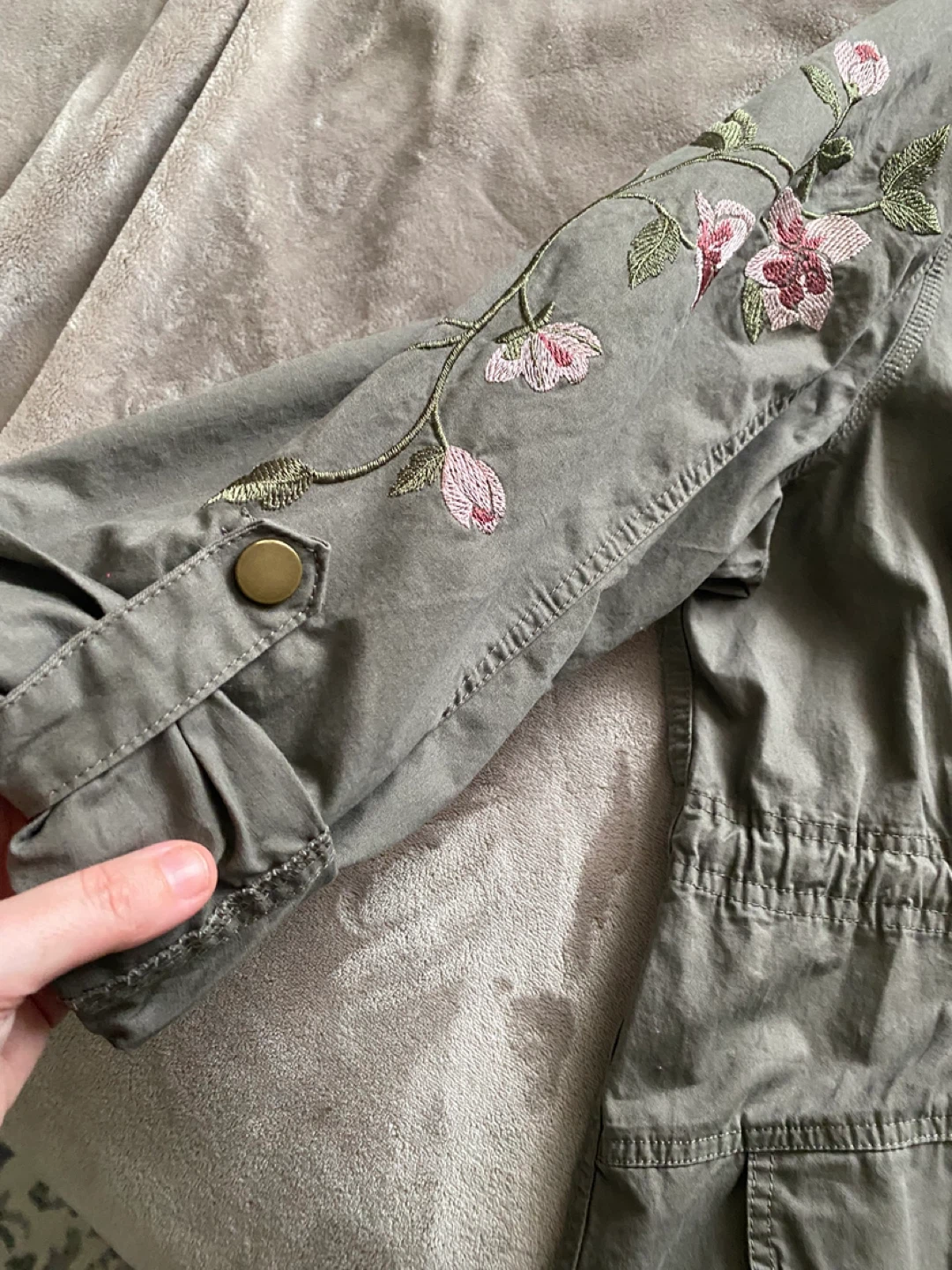 Jade & Ivory Floral Embroidered Utility Jacket - photo 2