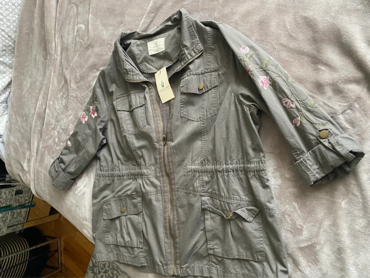 Jade & Ivory Floral Embroidered Utility Jacket - photo 5