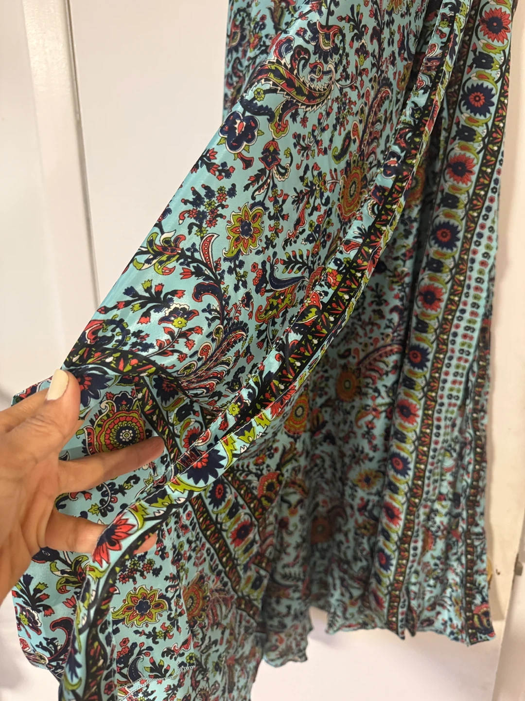 Bohemian silk Floral Print Maxi Skirt - photo 4