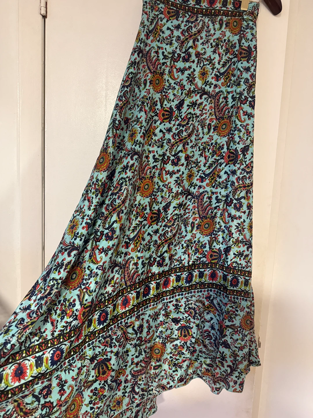 Bohemian silk Floral Print Maxi Skirt