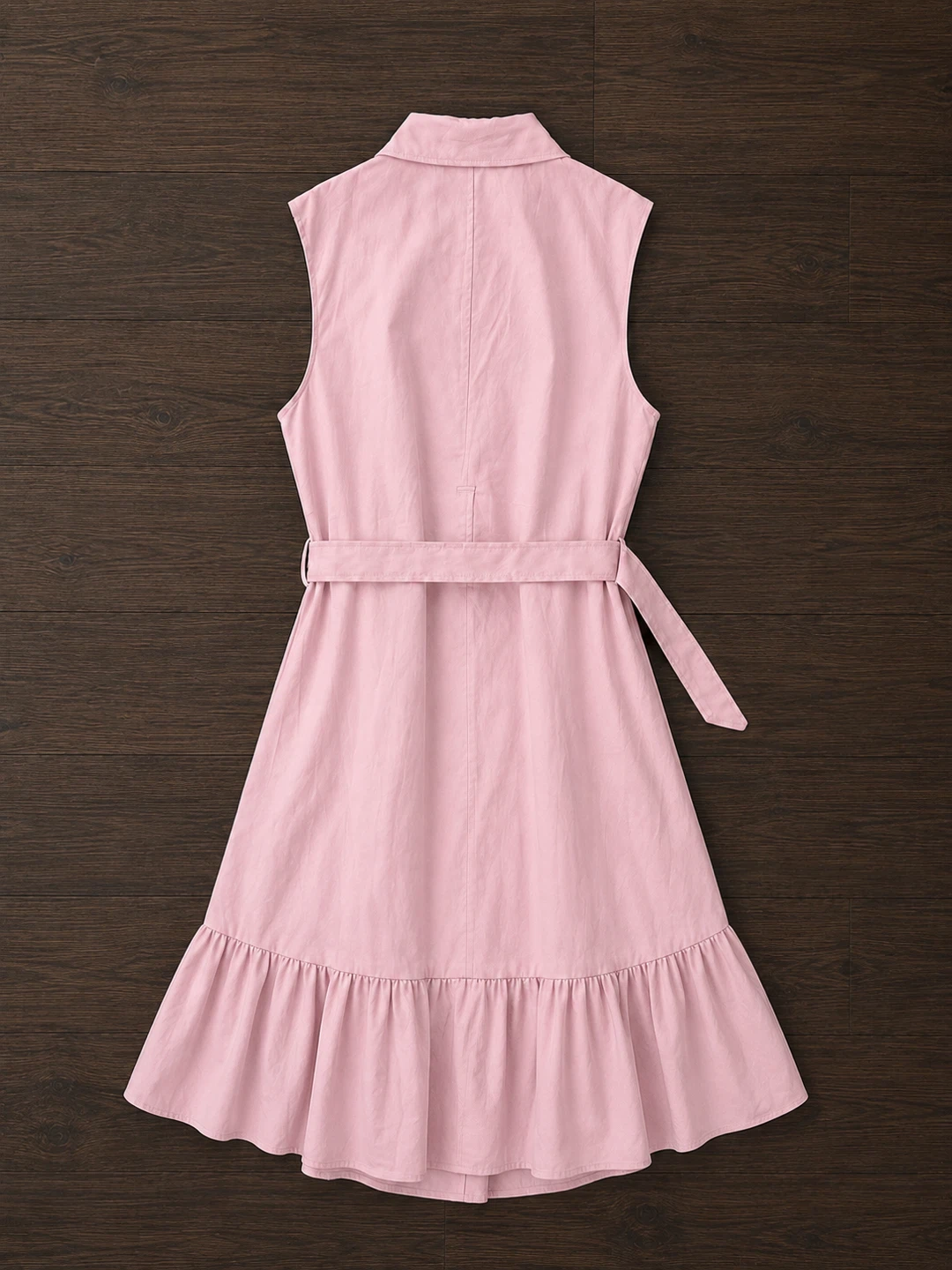 Kids Pink Sleeveless Double-Breasted Dress - photo 2