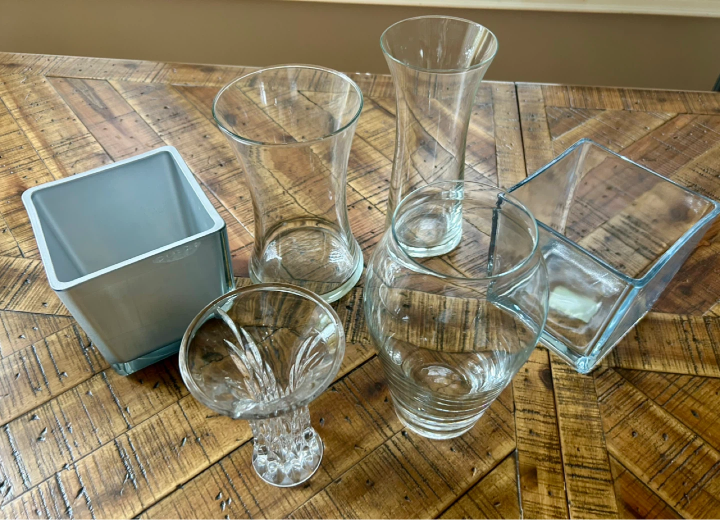 Set of 6 Glass and Frosted Vases - photo 2