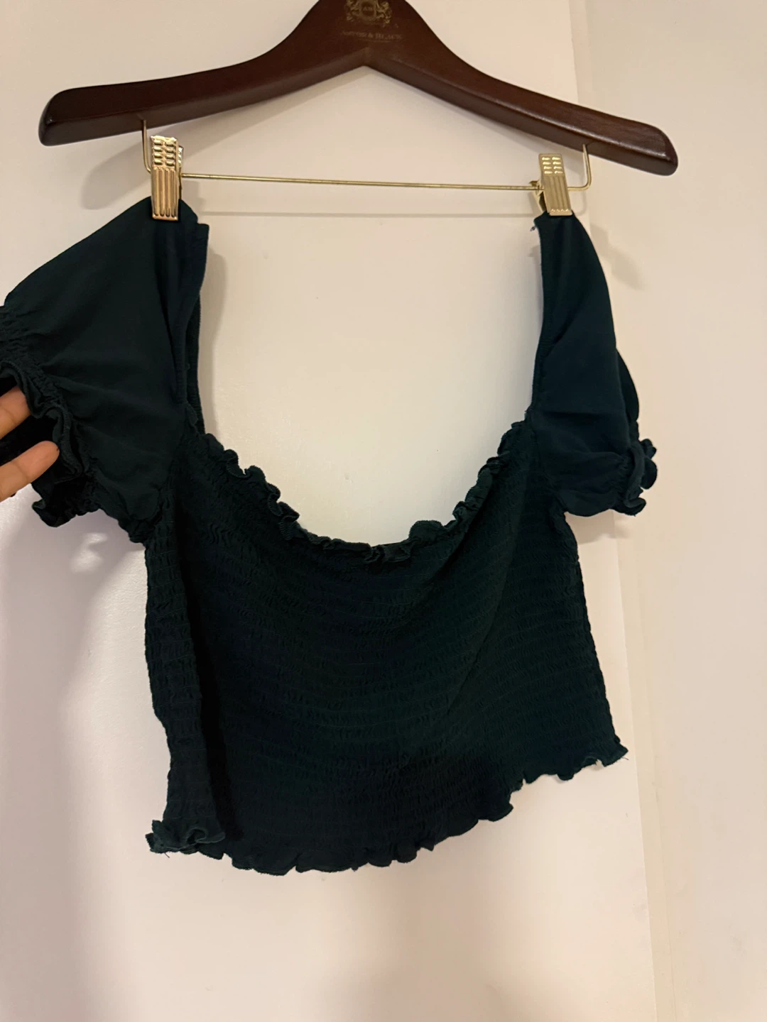 Lottie Moss Smocked Off-the-Shoulder Top Size M