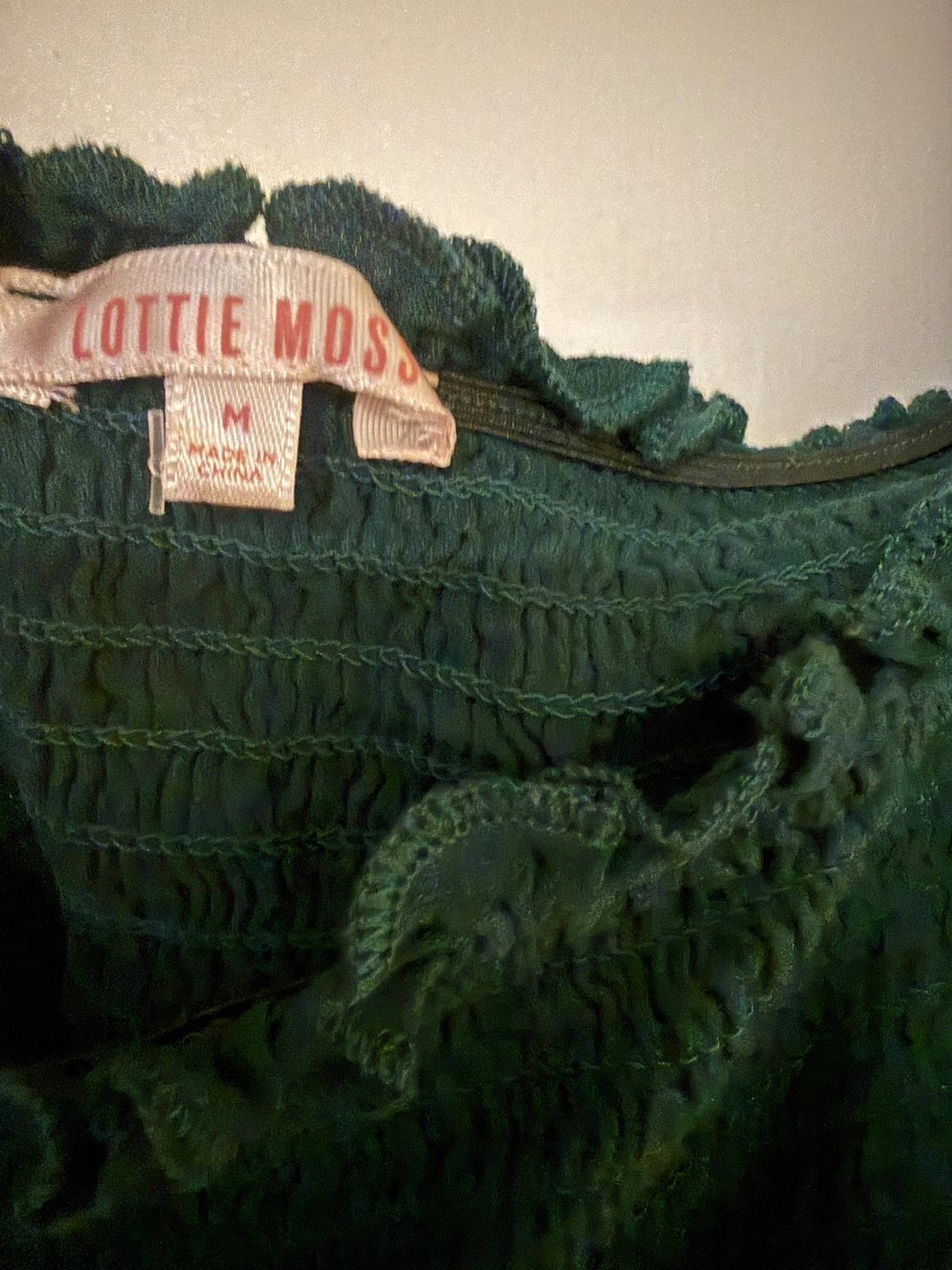 Lottie Moss Smocked Off-the-Shoulder Top Size M - photo 2