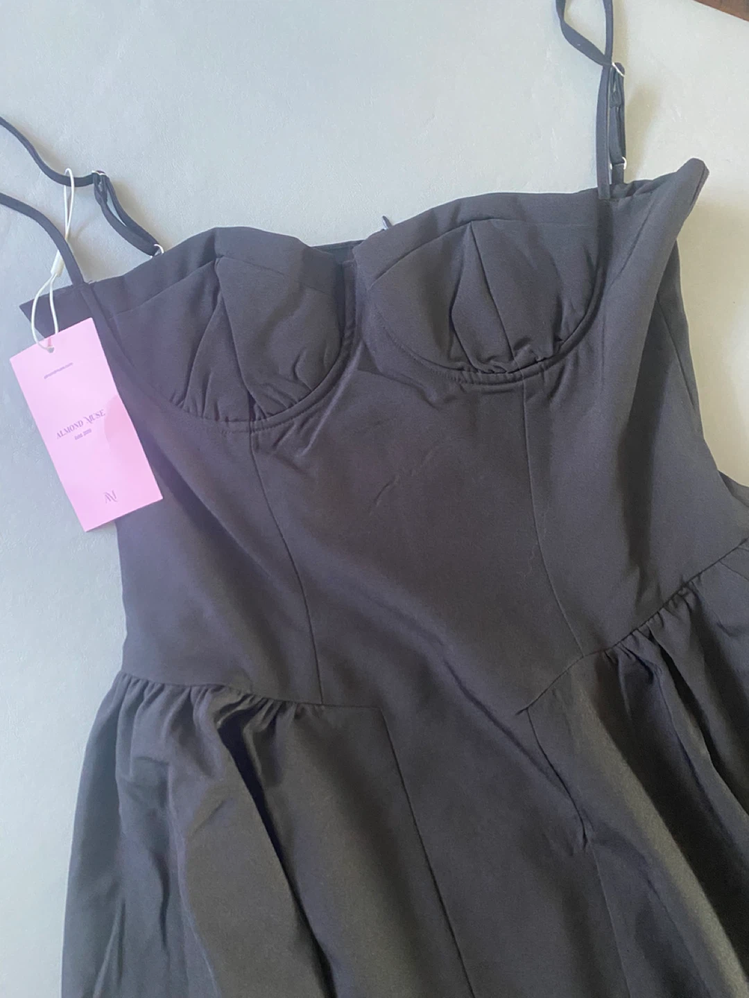Almond Muse Black Midi Dress size 10 medium NEW - photo 4