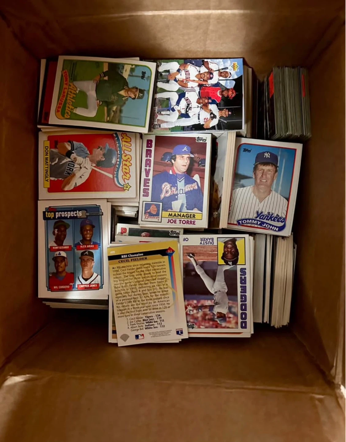18 Ibs. Box Of Unsorted Vintage Baseball Cards