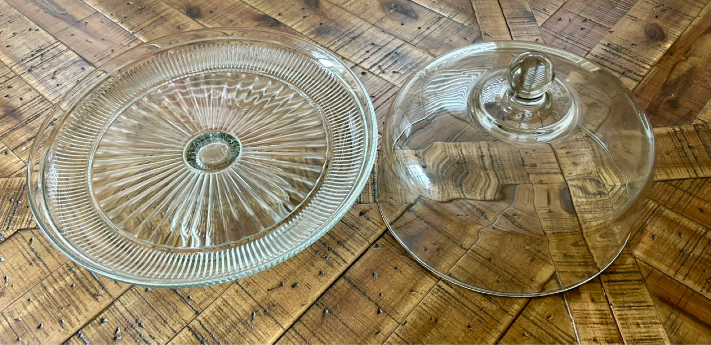 Glass Cake Stand with Dome - photo 2