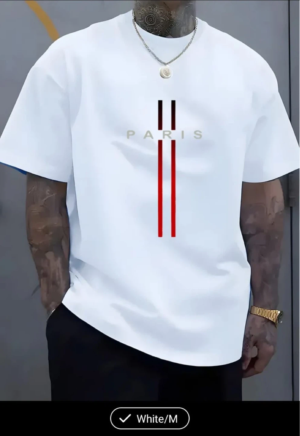 White Paris T-Shirt Size M
