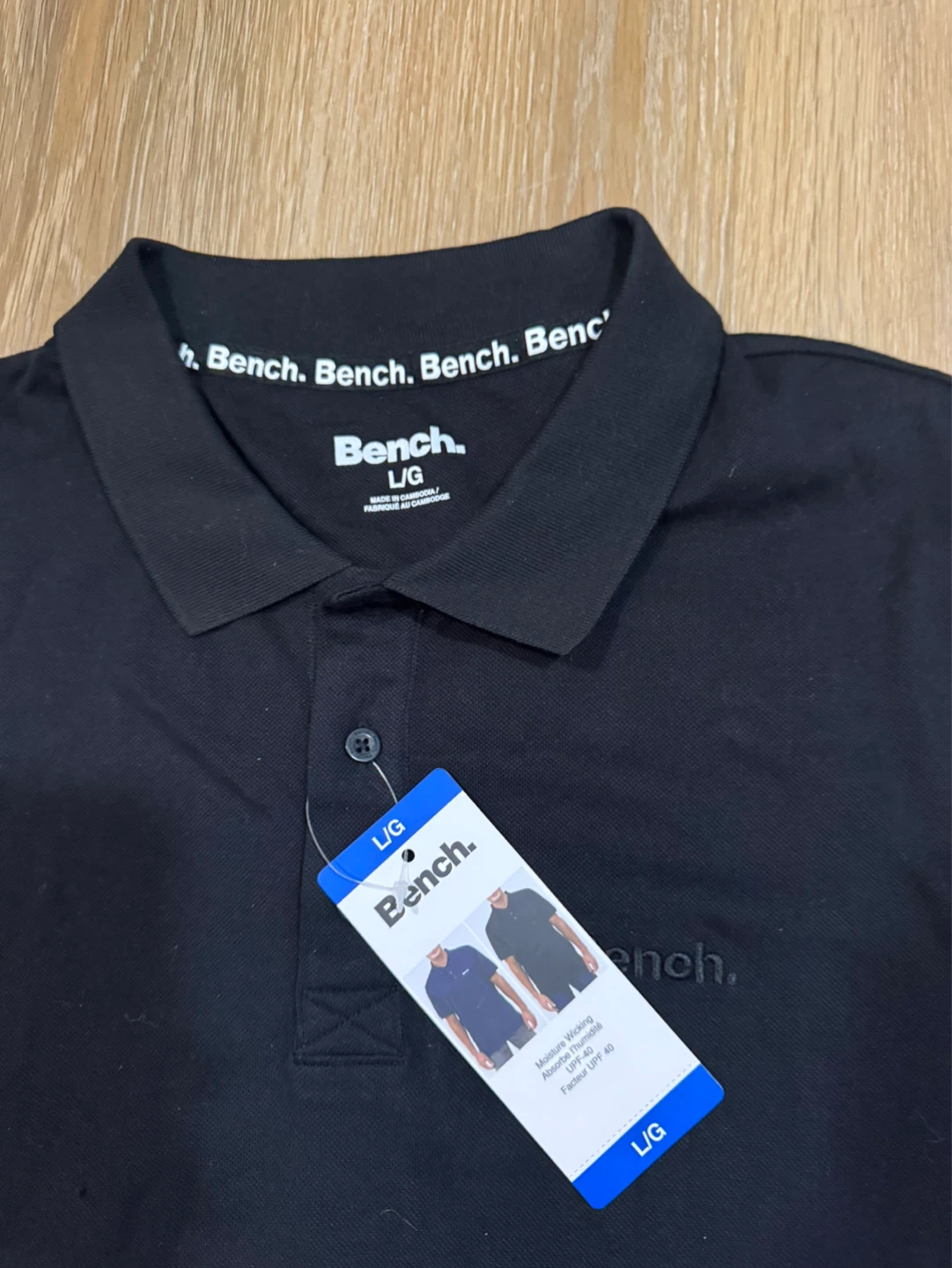 Bench Mens Black Polo T-Shirt Size Large - photo 2