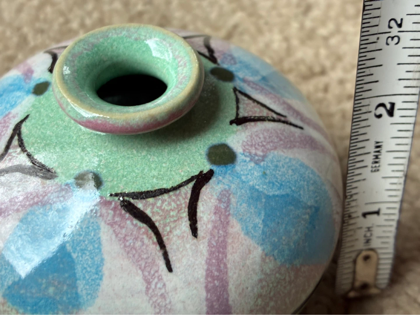 Wildfire art studio pottery bud vase signed weed handmade - photo 5