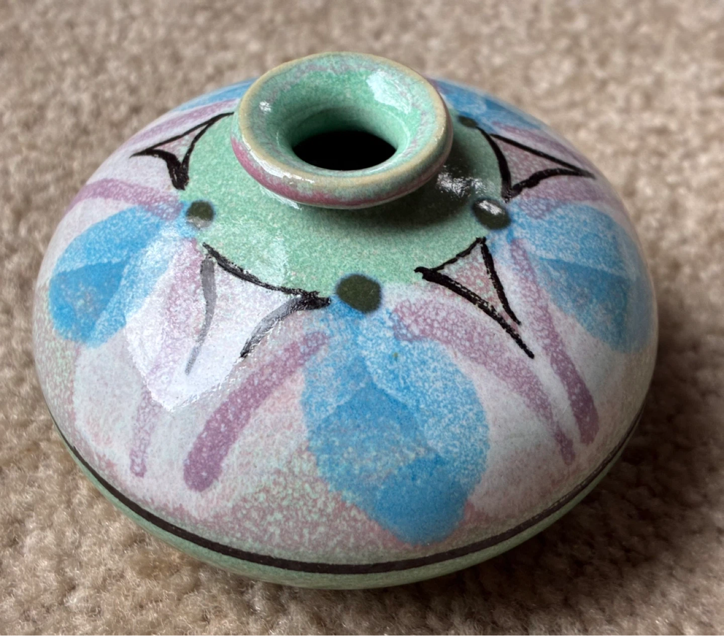 Wildfire art studio pottery bud vase signed weed handmade - photo 2
