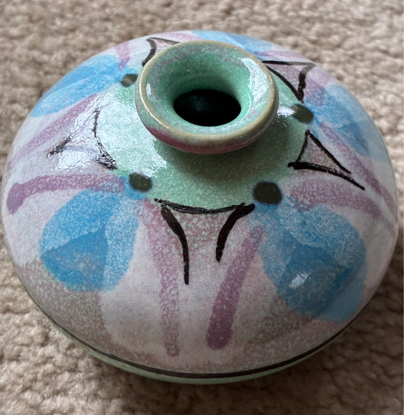 Wildfire art studio pottery bud vase signed weed handmade - photo 4