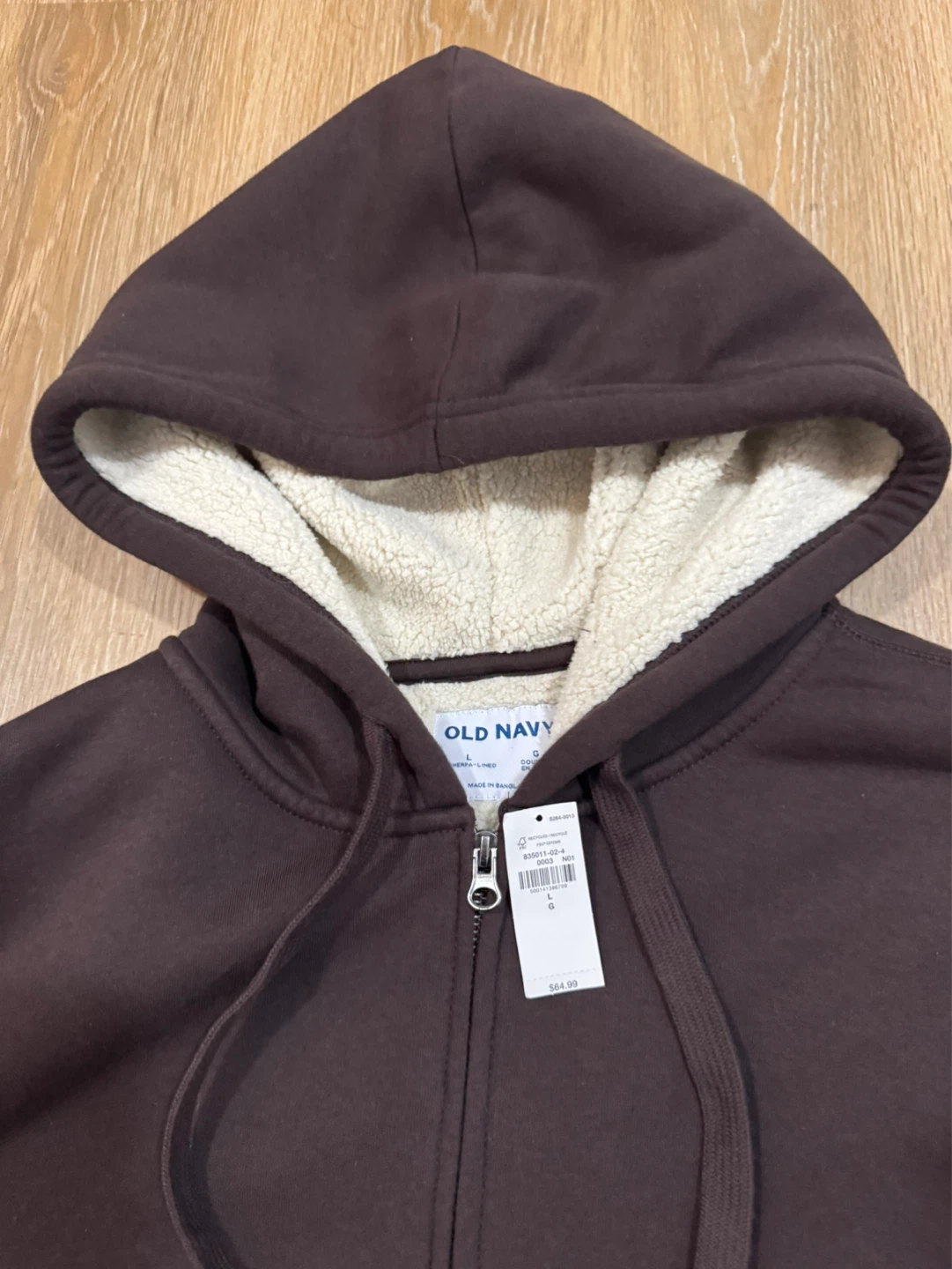 Old Navy Brown Hoodie with Fur Size Large - photo 2
