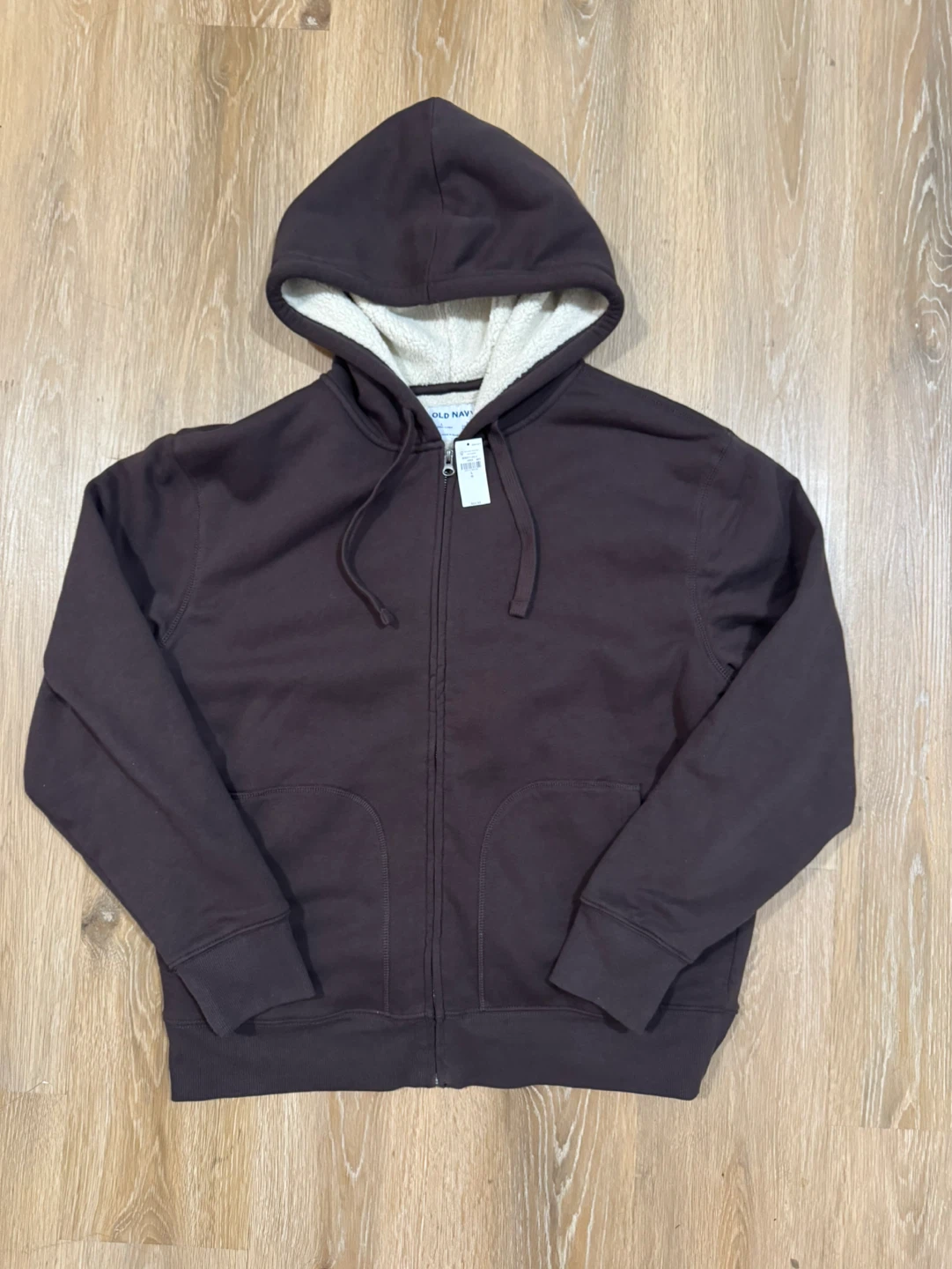Old Navy Brown Hoodie with Fur Size Large