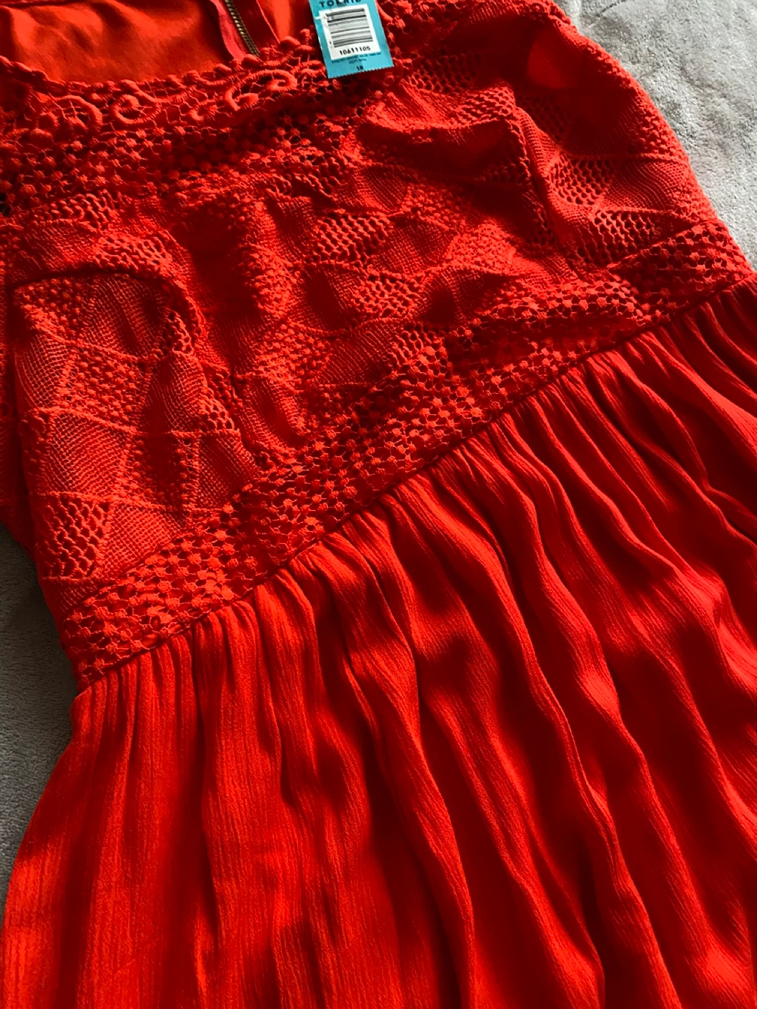 Torrid Gauze Crochet Skater Dress Red Size 18 - photo 5