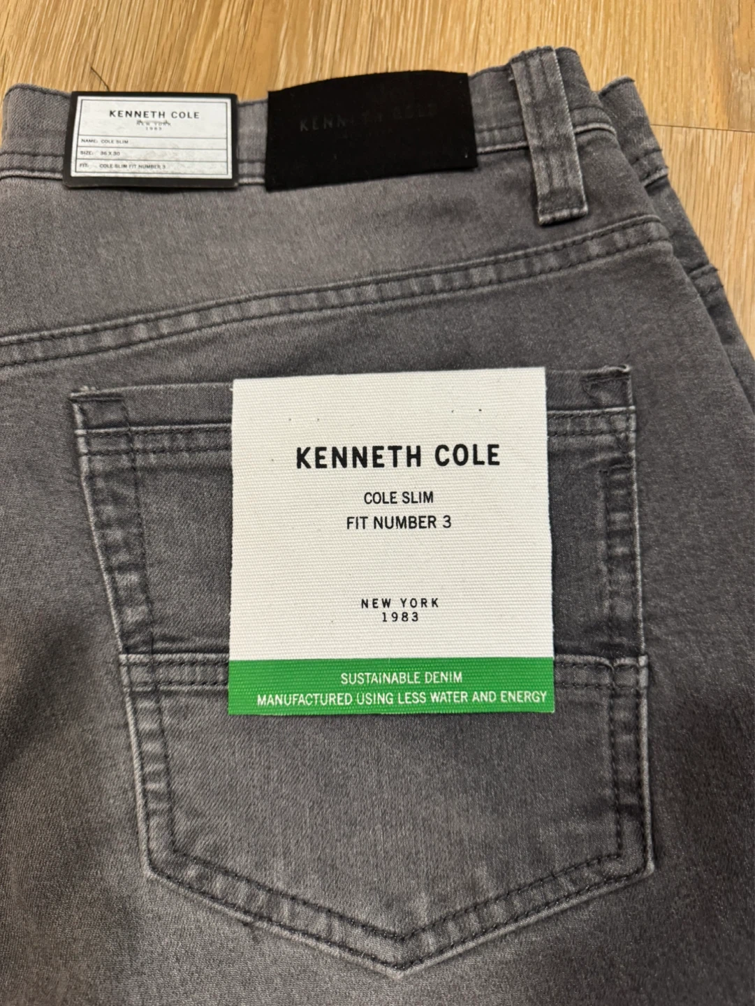 Kenneth Cole Dark Grey Jeans Cole Slim Size 36x30 - photo 2