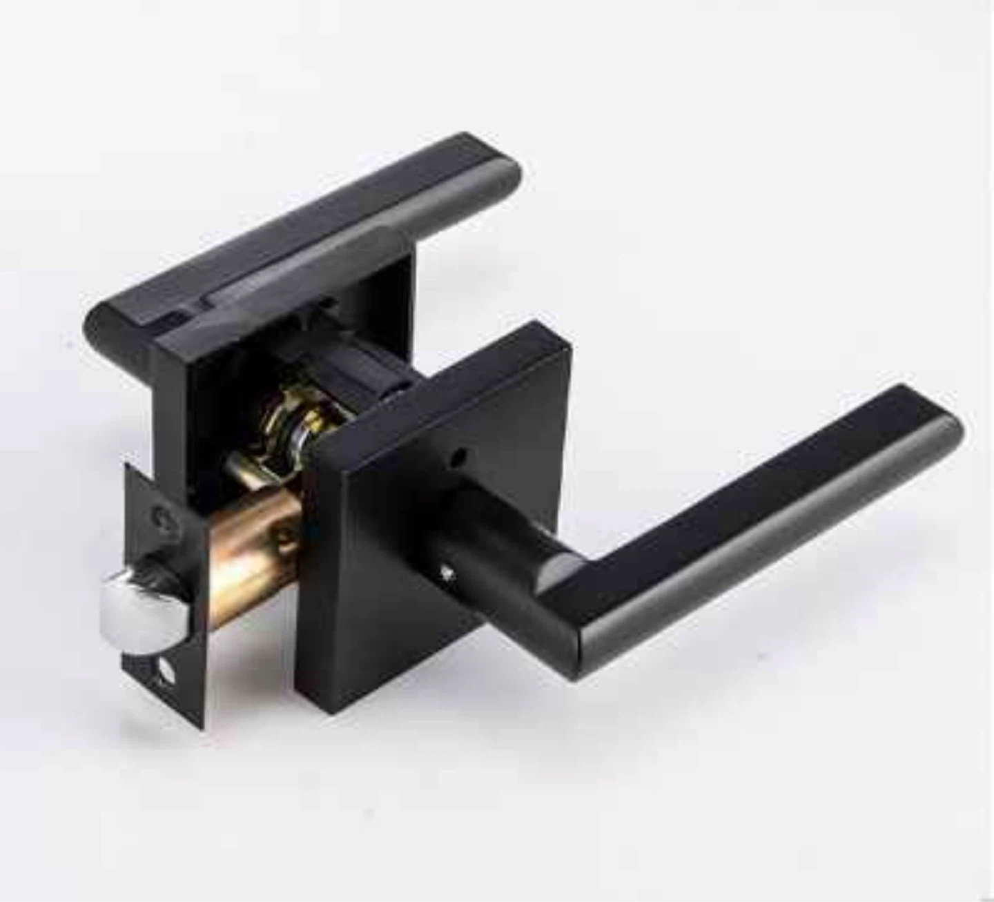 Black Modern Door Lever Handle Set