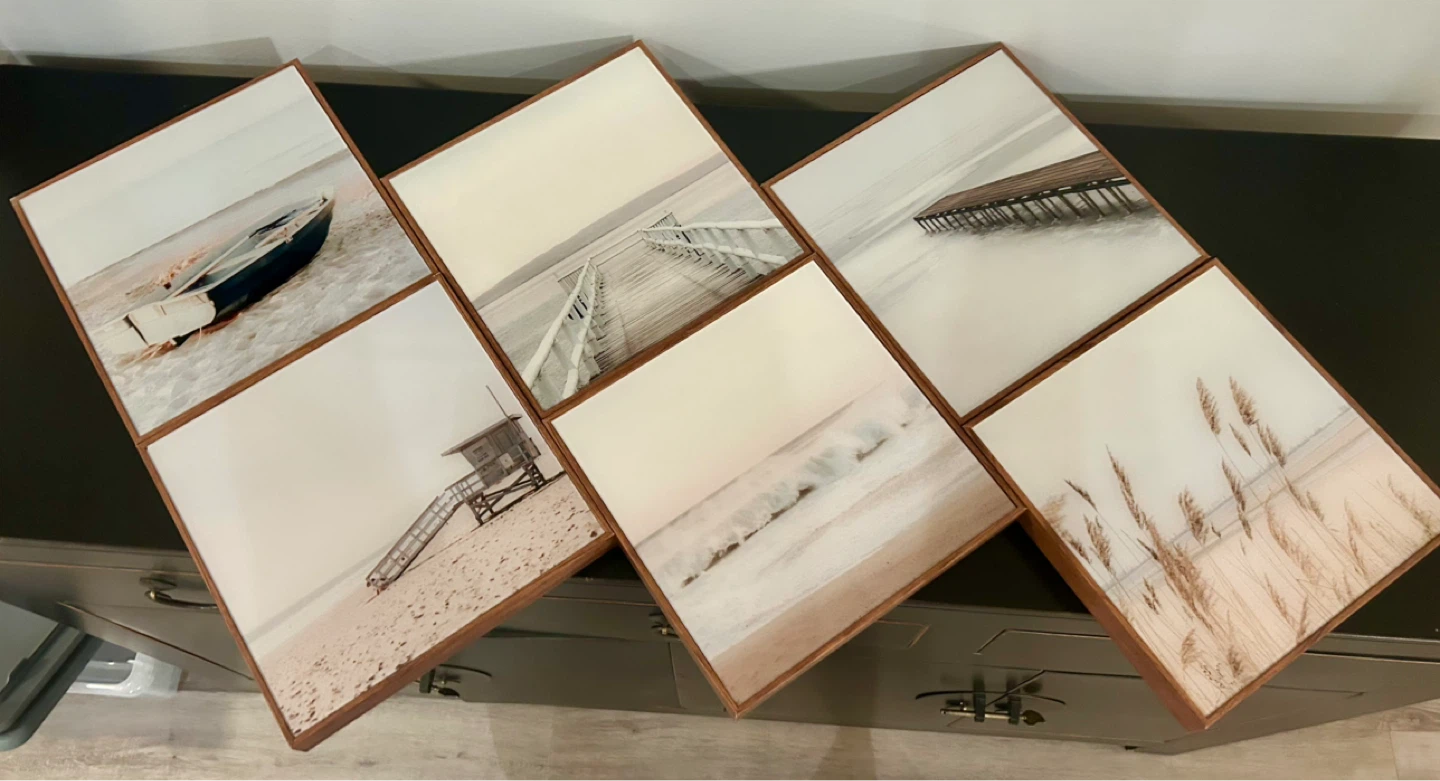 Set of 6 Framed Beach Landscape Art Prints - photo 4