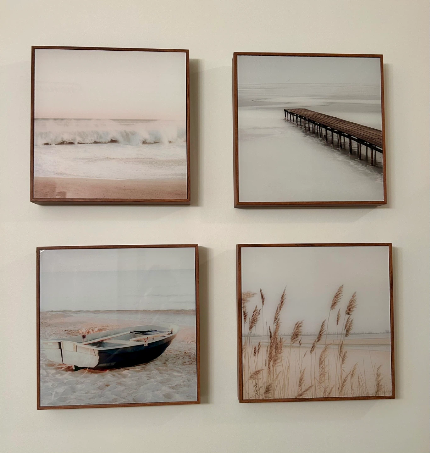 Set of 6 Framed Beach Landscape Art Prints