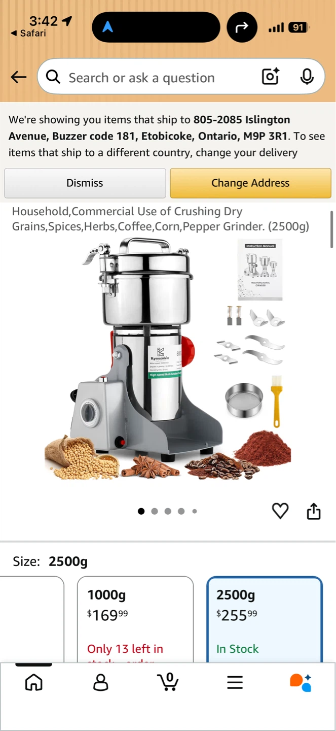 Kymucolvin 2500g High-Speed Multi-Function Grinder