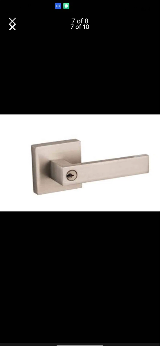 Modern Satin Nickel Lock & Key Door Handle – Brand New