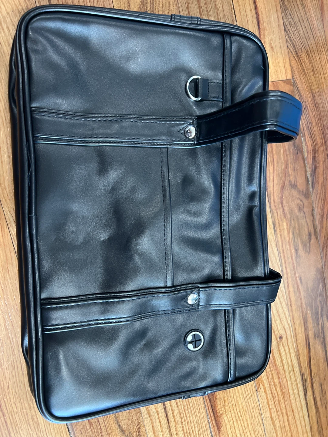 Black Faux Leather Briefcase / School Bag - photo 2