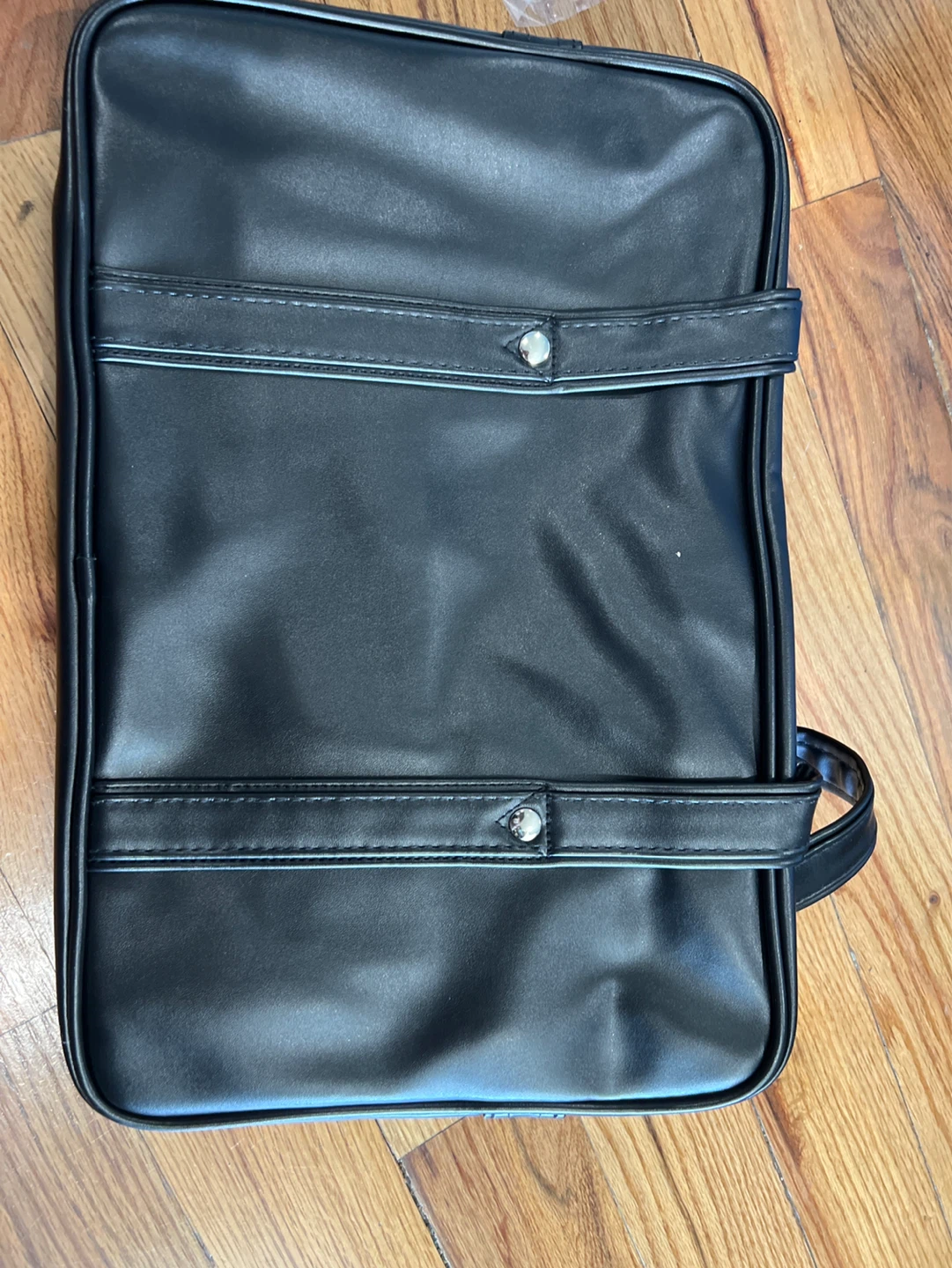 Black Faux Leather Briefcase / School Bag - photo 3