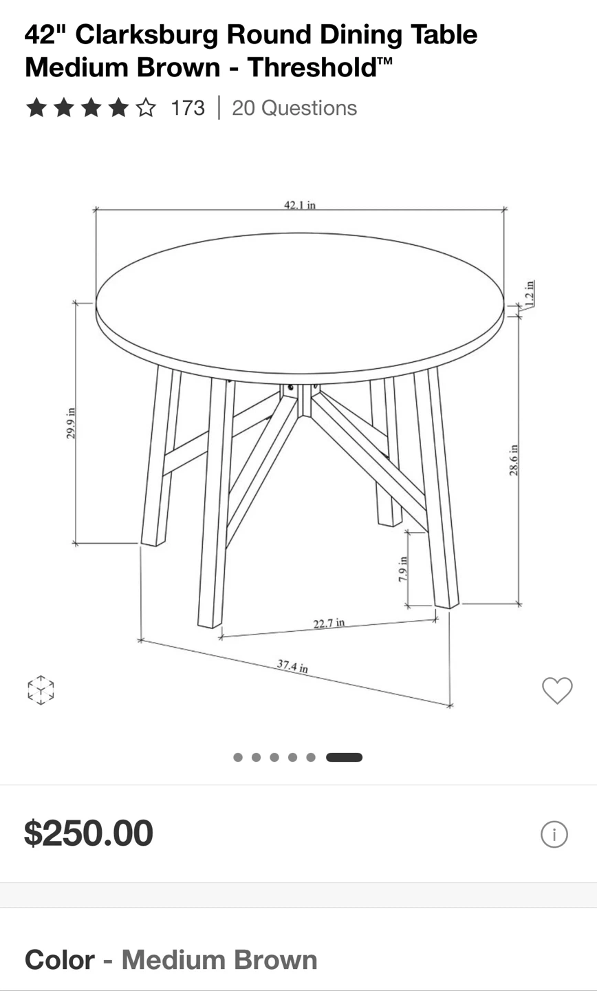42" Clarksburg Round Dining Table  brand new - photo 3