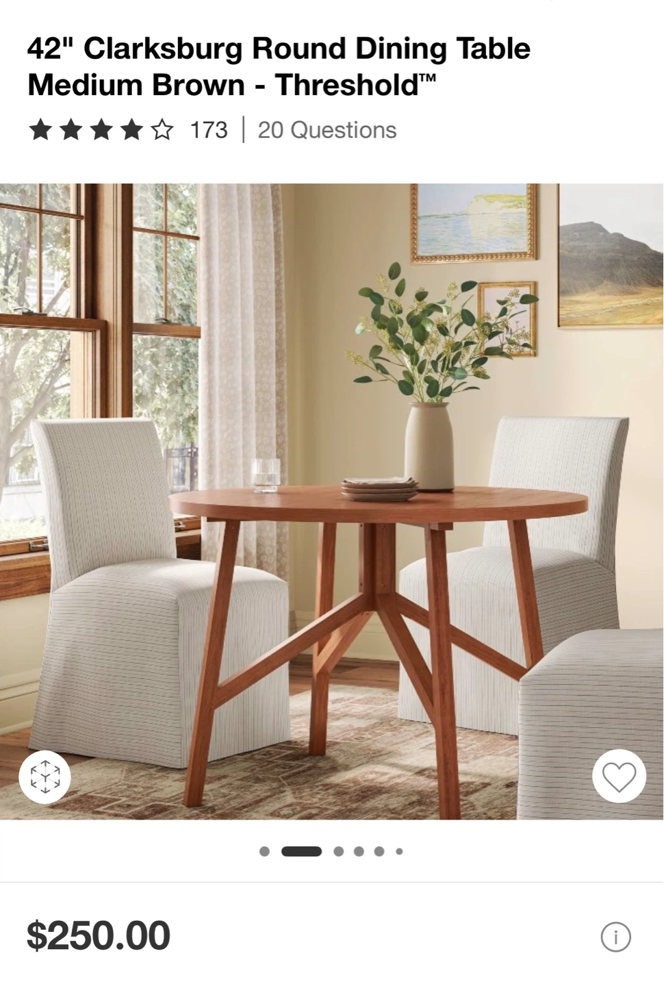 42" Clarksburg Round Dining Table  brand new