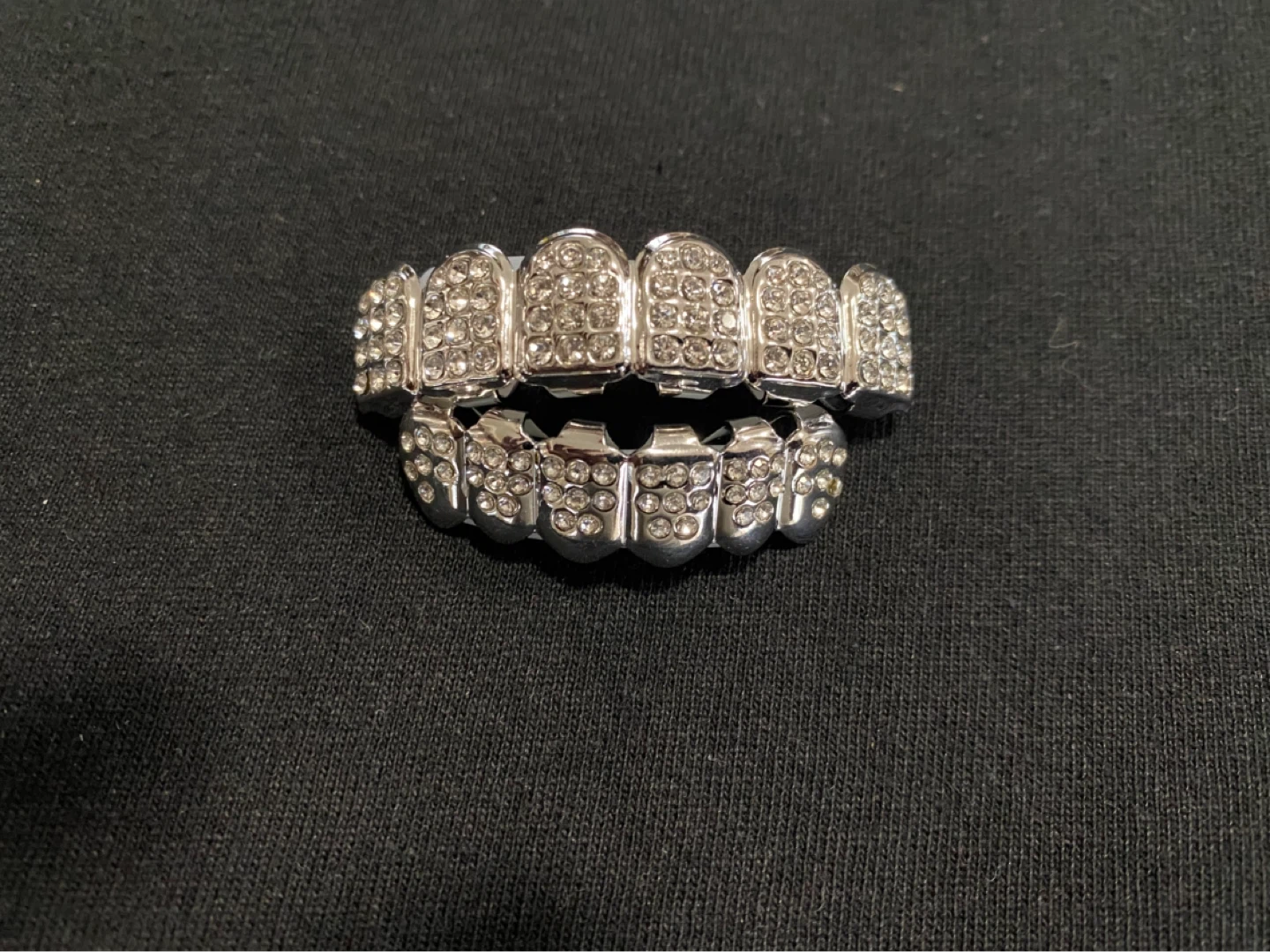 Diamond Silver Grillz Hip Hop Bling