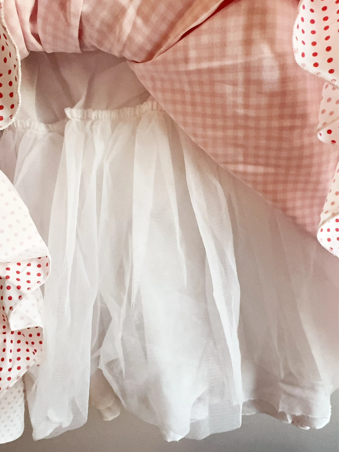 Girls Red Gingham Apron Dress size 6-7T - photo 4