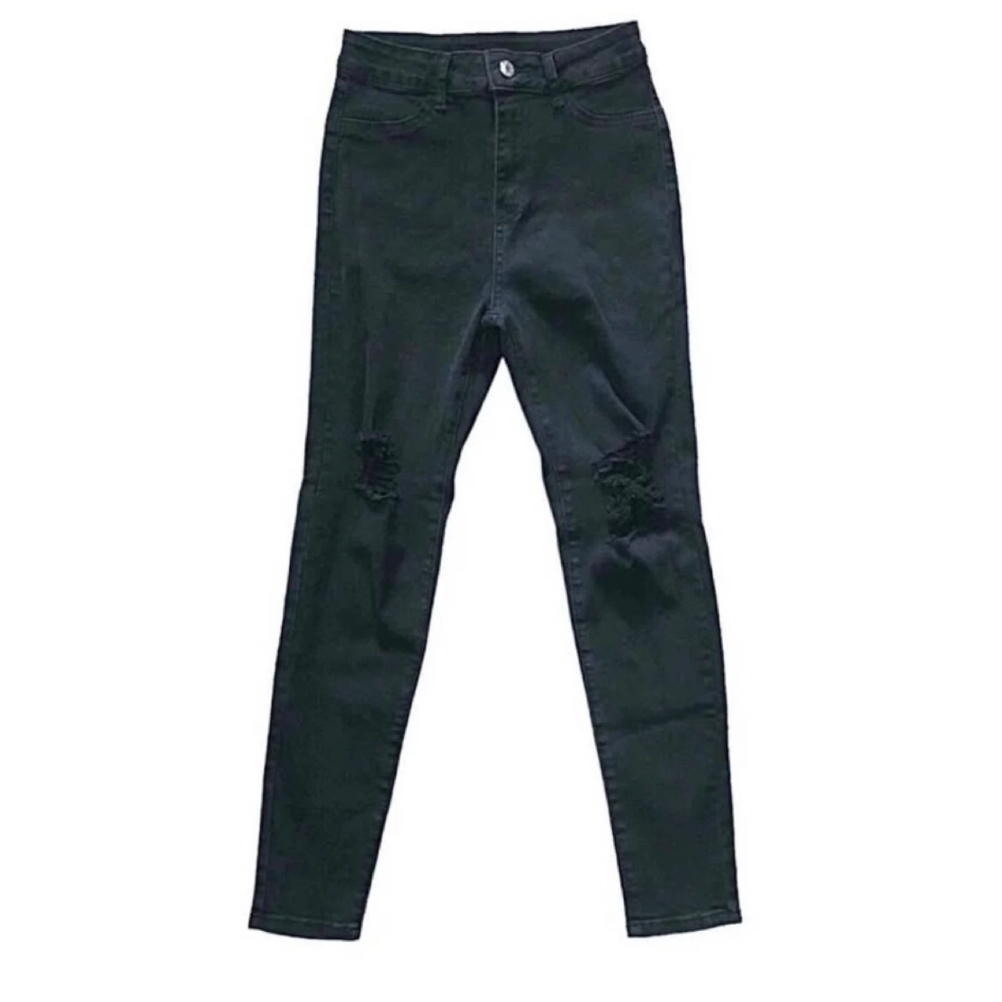 EZwear High Waist Ripped Skinny Jeans Black Size Small - photo 3