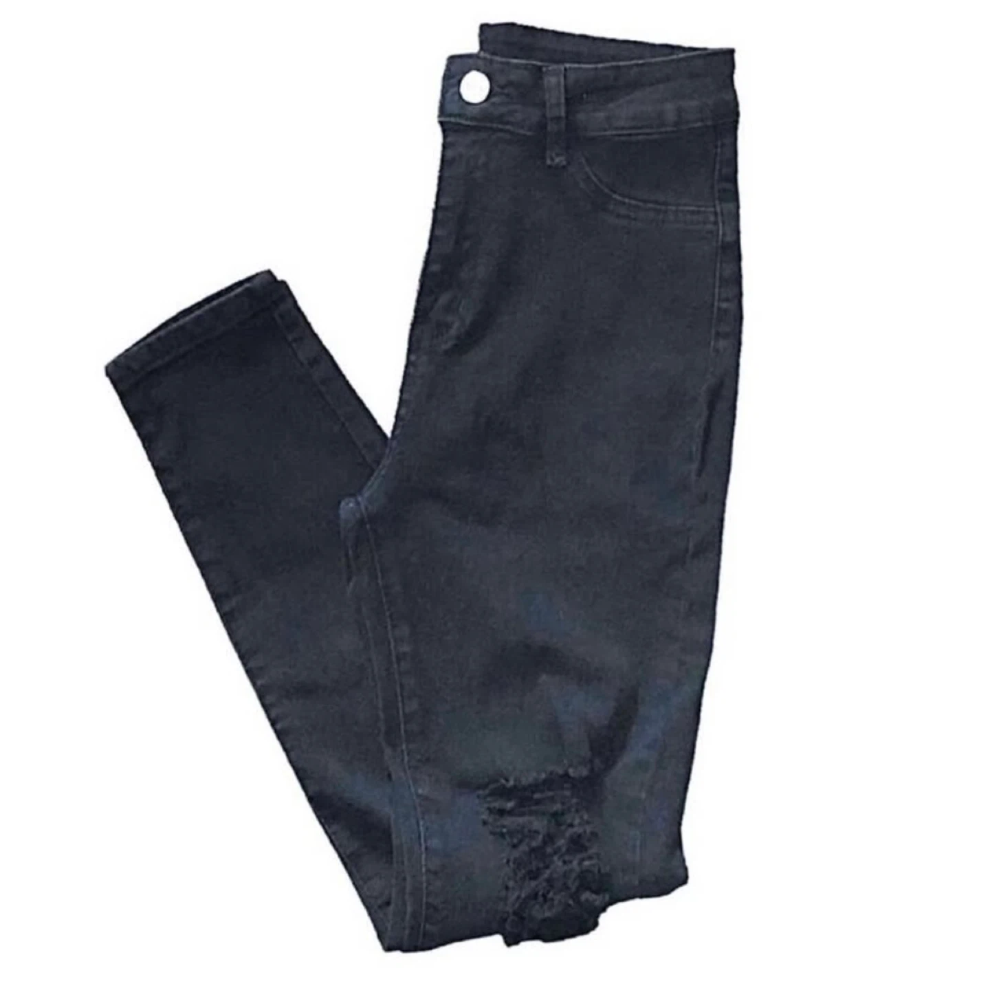 EZwear High Waist Ripped Skinny Jeans Black Size Small - photo 2