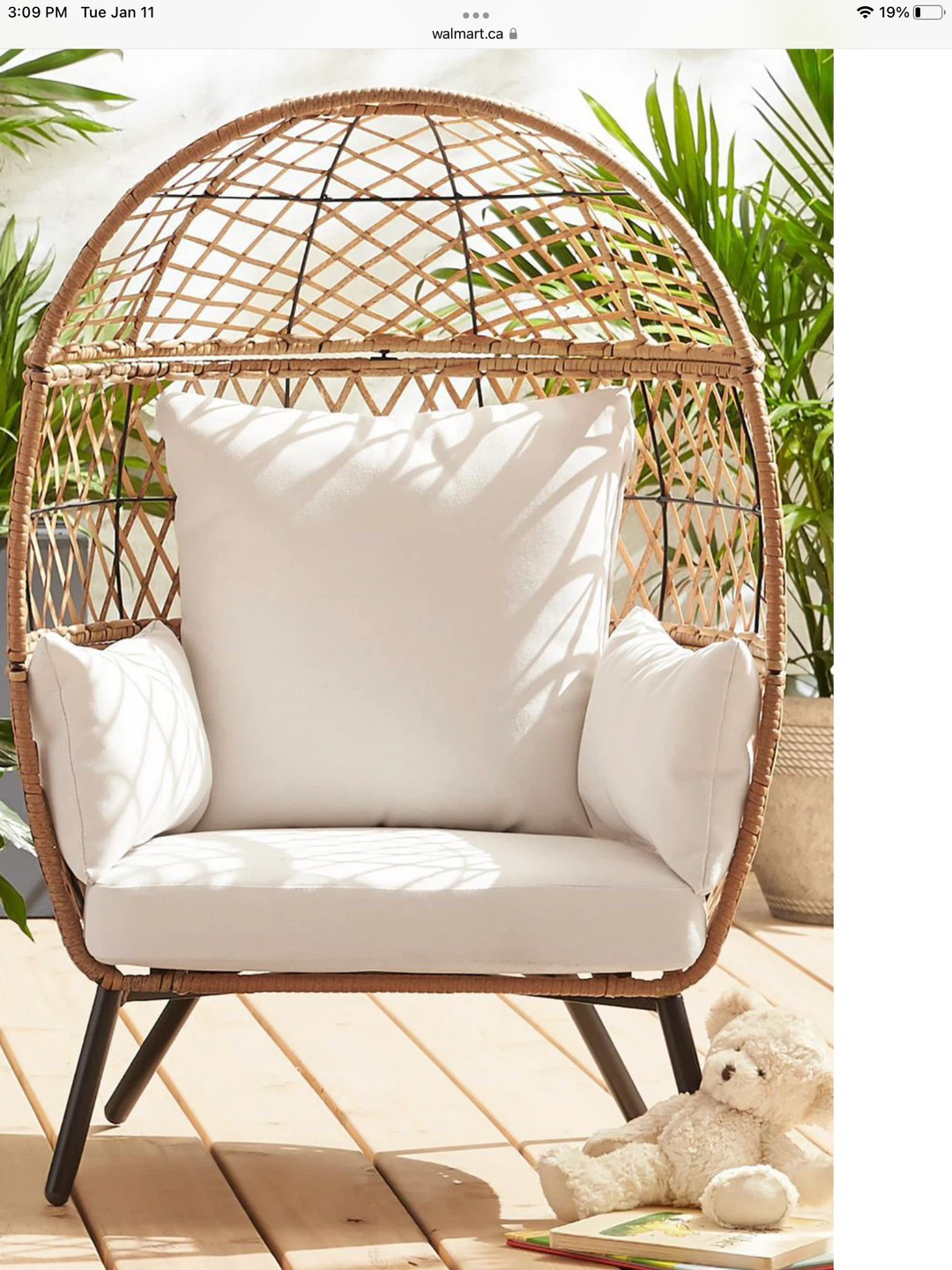 Kids Egg Chair with Cushions 2x