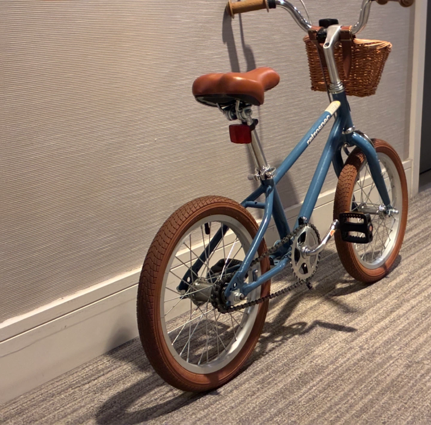 Retrospec Big Kids Bike With wooden basket Blue Brown - photo 2