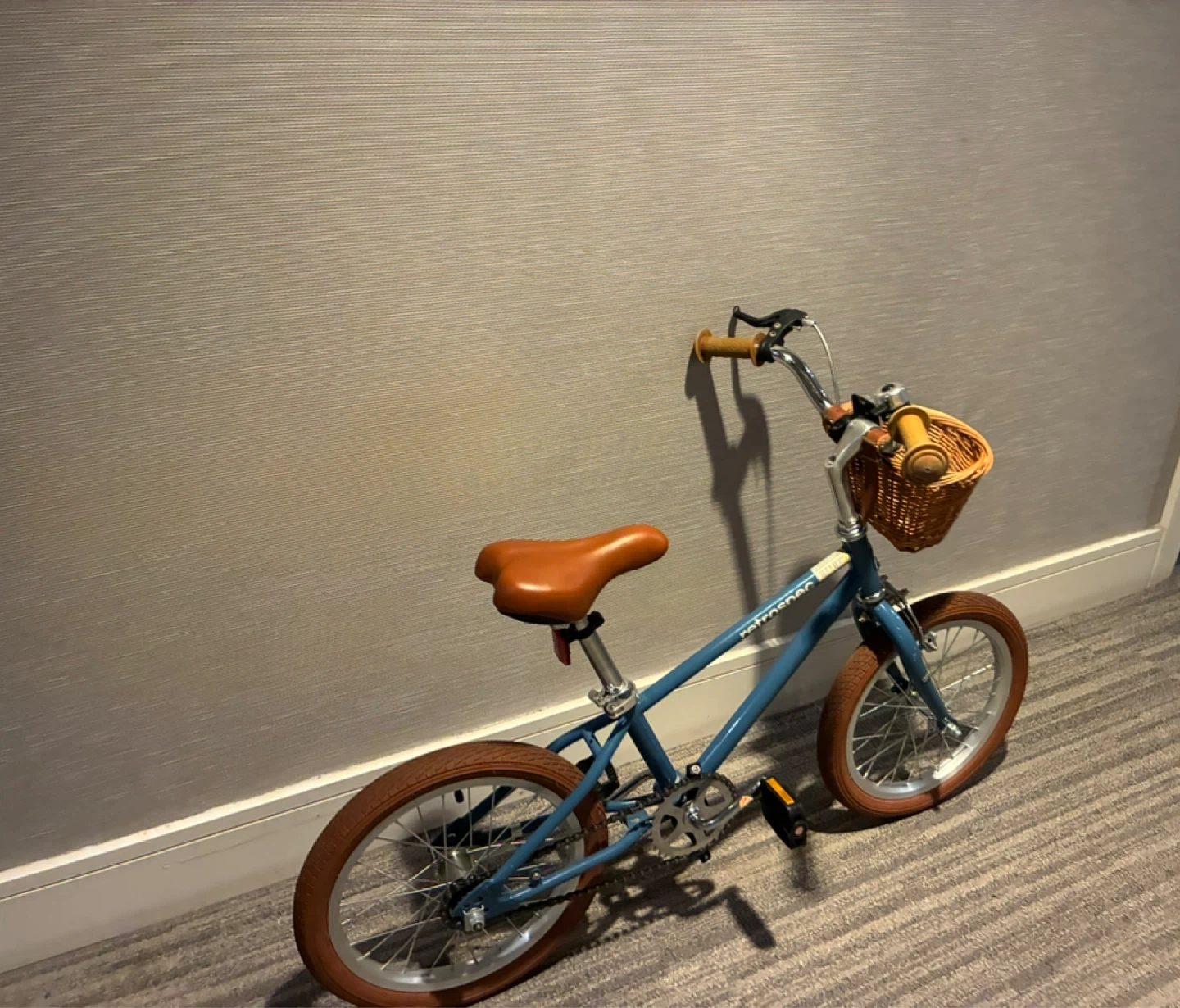 Retrospec Big Kids Bike With wooden basket Blue Brown - photo 4