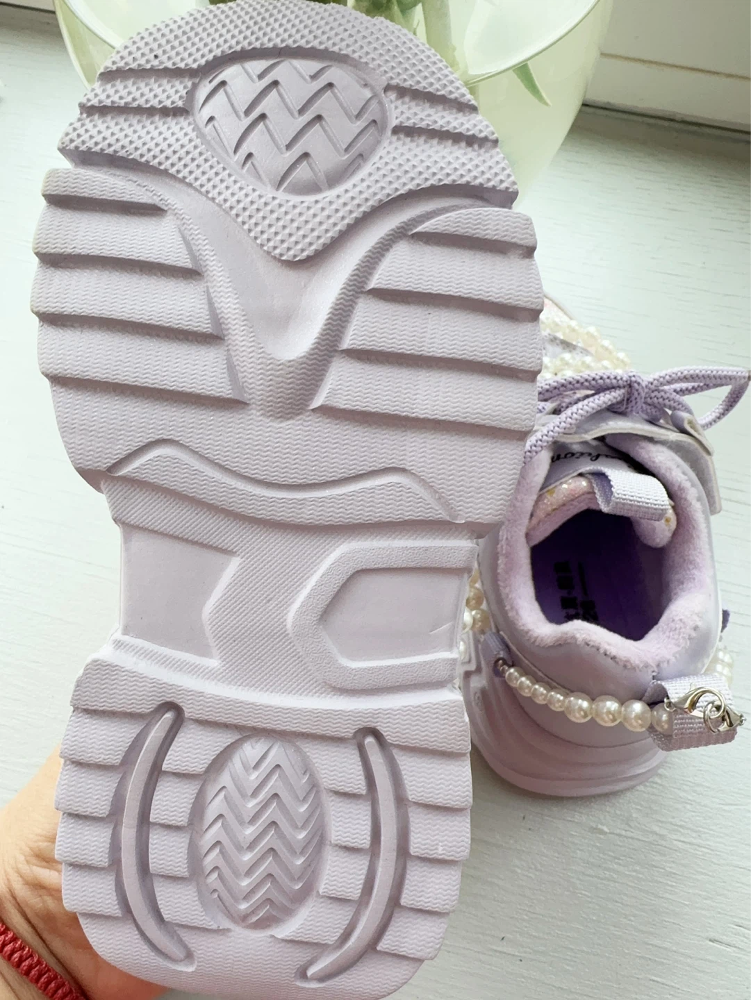 Kids' Lavender Sneakers with Pearls US size 11-12 - photo 2